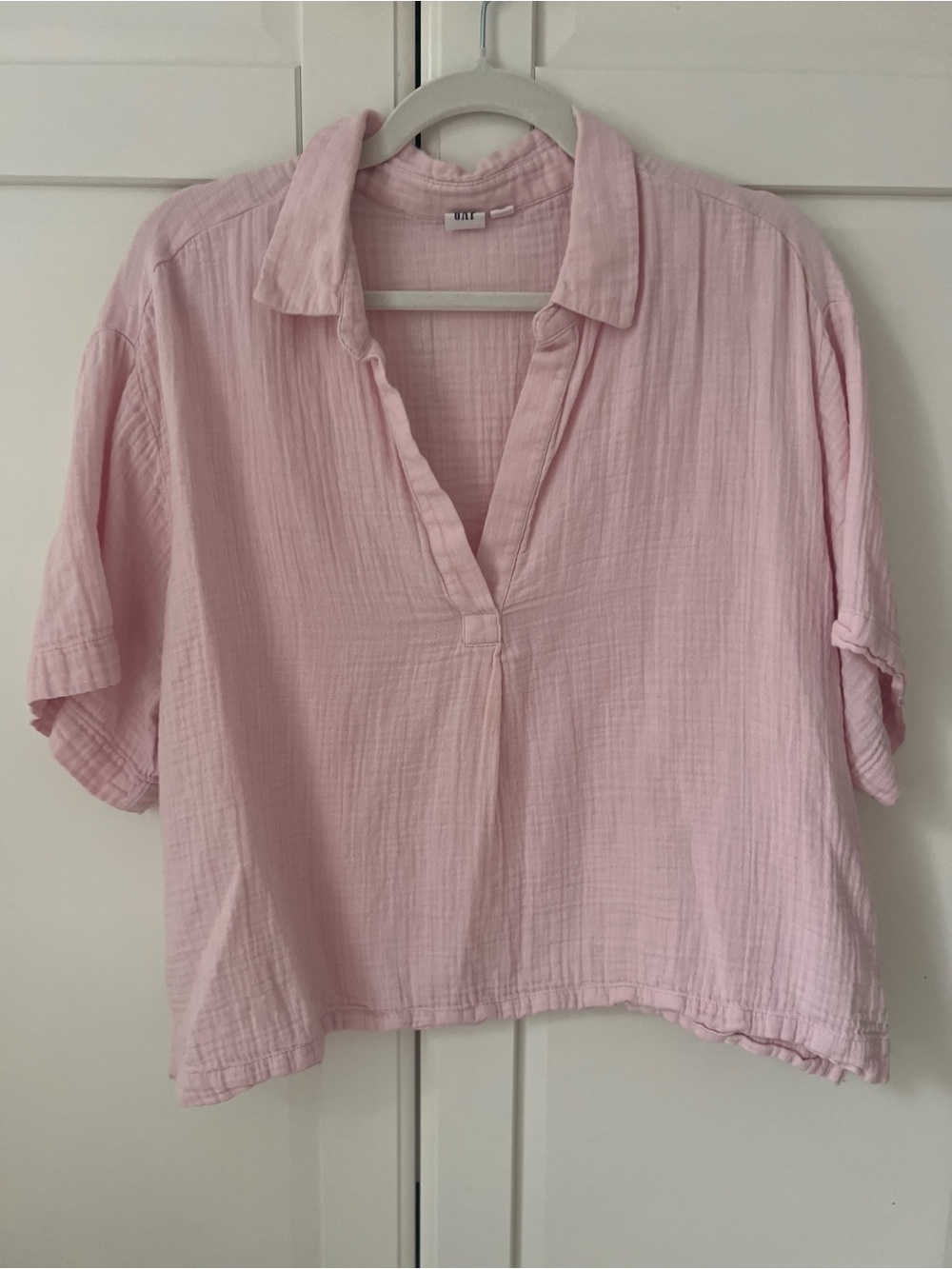 GAP Light Pink Cotton Gauze Button-Down Top